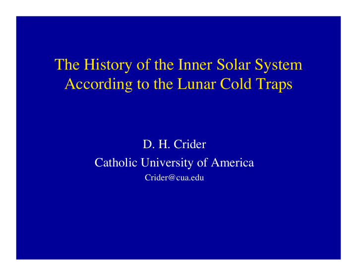 the history of the inner solar system according to the
