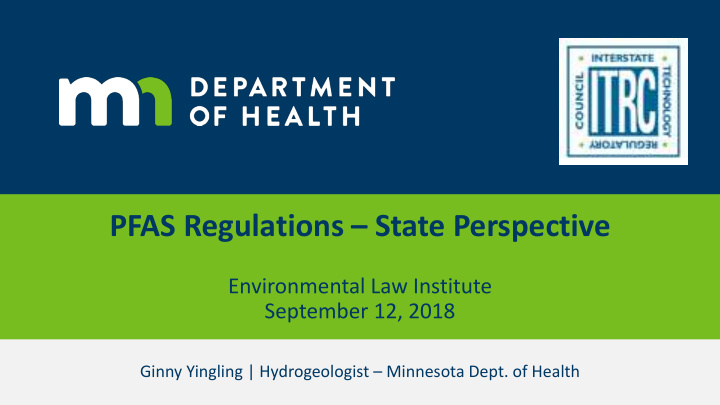 pfas regulations state perspective