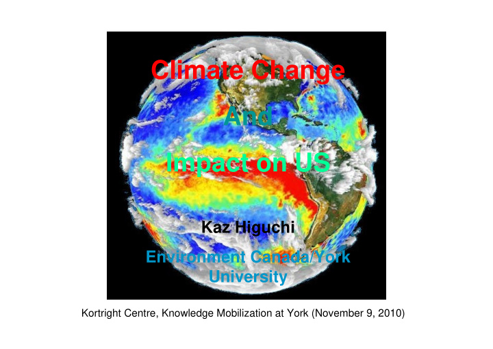 climate change and impact on us