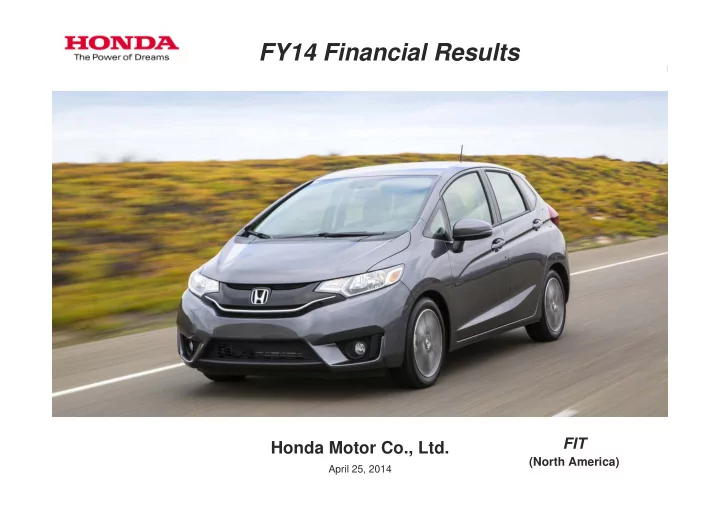 fy14 financial results