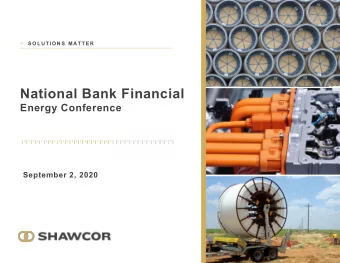 National Bank Financial  Energy Conference  September 2, 2020  Statement Regarding Forward-Looking