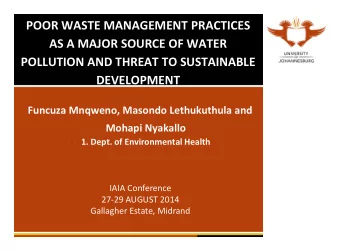 DEVELOPMENT  Funcuza Mnqweno, Masondo Lethukuthula and  Mohapi Nyakallo  1. Dept. of