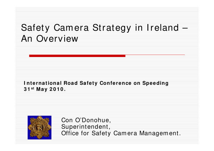 safety camera strategy in ireland an overview