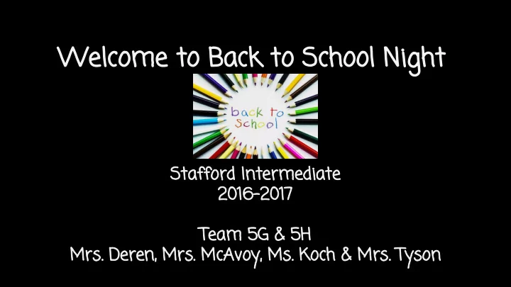 welcome to back to school night