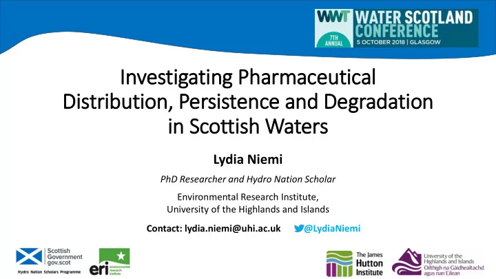 in investigating pharmaceutical distribution persistence