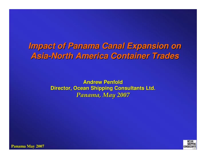 impact of panama canal expansion on impact of panama