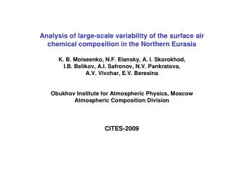Analysis of large-scale variability of the surface air  chemical composition in the Northern