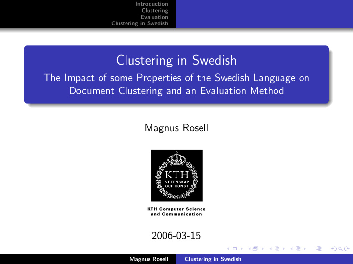 clustering in swedish