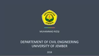 DEPARTEMENT OF CIVIL ENGINEERING  UNIVERSITY OF JEMBER  2018  The effect of addition of banana