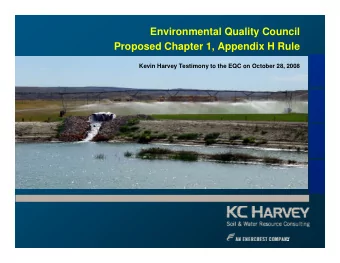 Environmental Quality Council  Proposed Chapter 1, Appendix H Rule  Proposed Chapter 1, Appendix H