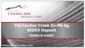 SEDEX Deposit  Update &amp; Insight  Nicholas Johnson  27 January 2016  Legal Disclaimer  This