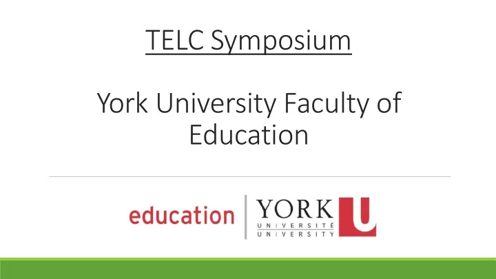 york university faculty of