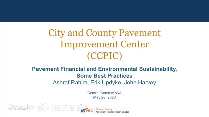 city and county pavement improvement center ccpic