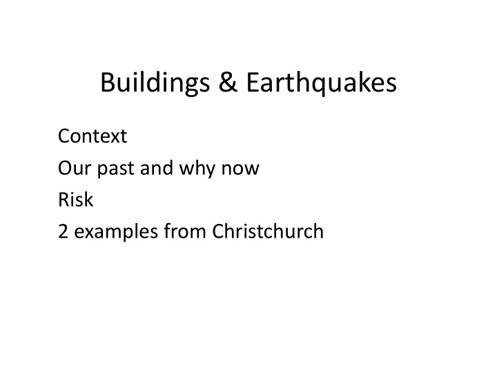 buildings earthquakes