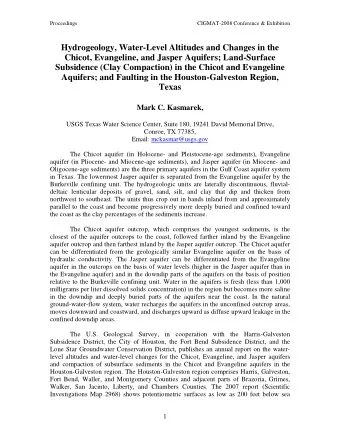 Mark C. Kasmarek,  USGS Texas Water Science Center, Suite 180, 19241 David Memorial Drive,  Conroe,
