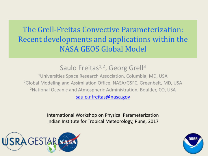 the grell freitas convective parameterization recent