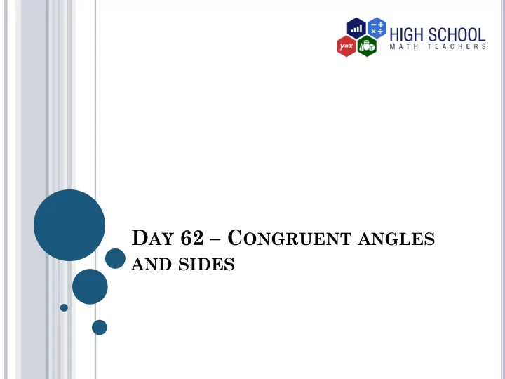 and sides between congruent triangles basing on