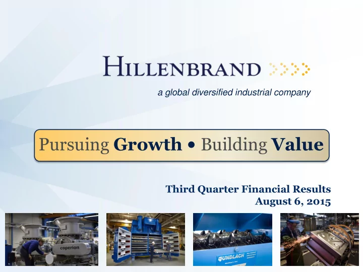 pursuing growth building value