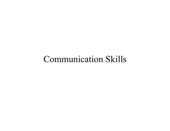 communication skills