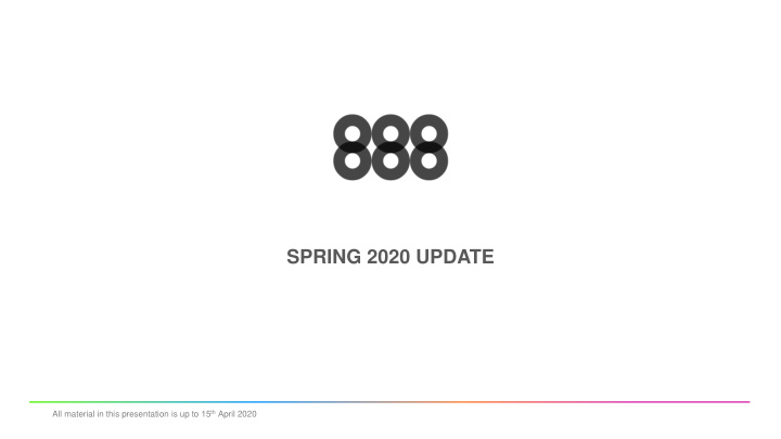 spring 2020 update
