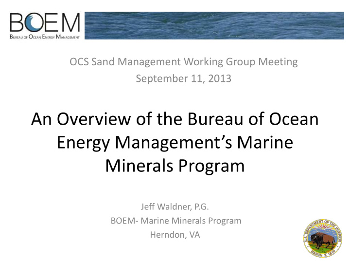 an overview of the bureau of ocean