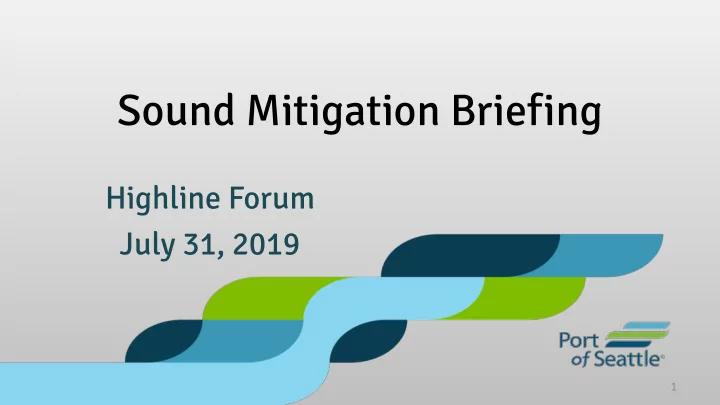 sound mitigation briefing