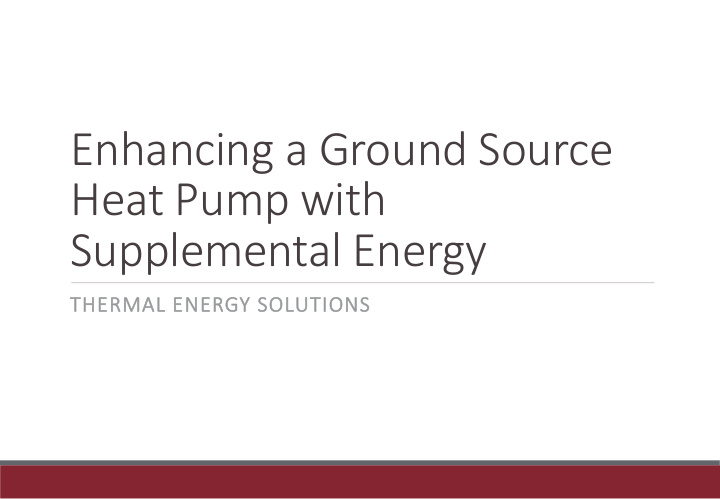 enhancing a ground source