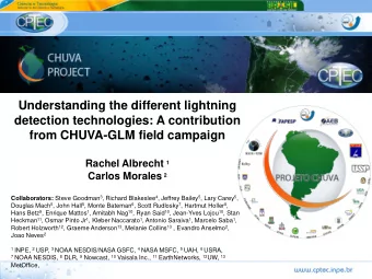 Understanding the different lightning  detection technologies: A contribution  from CHUVA-GLM field