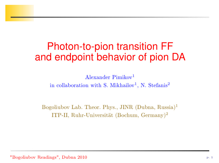 photon to pion transition ff and endpoint behavior of