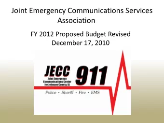 Joint Emergency Communications Services  Association  FY 2012 Proposed Budget Revised  December 17,