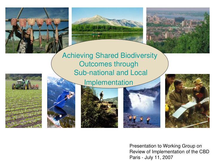 achieving shared biodiversity outcomes through sub