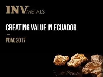 INV-TSX  Loma Larga:  High Return, Low Cost, Straight Forward  Gold Project  After tax IRR of