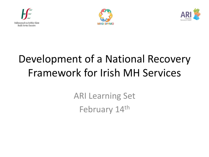 framework for irish mh services