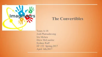 The Convertibles  Team A-18  Josh Phatsadavong  Iris Melara  Drew McLaurine  Sydnee Ruff  EF 152