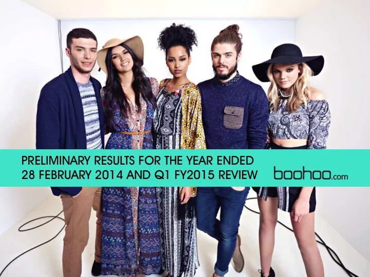 preliminary results for the year ended