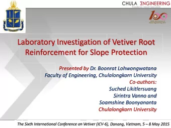 Laboratory Investigation of  Laboratory Investigation of  Laboratory Investigation of  Laboratory