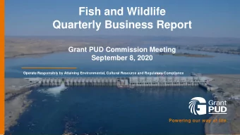 Quarterly Business Report  Grant PUD Commission Meeting  September 8, 2020  Operate Responsibly by