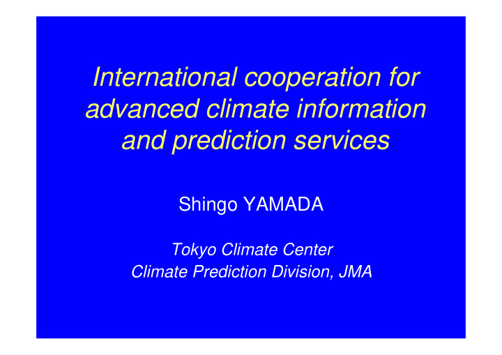 international cooperation for advanced climate