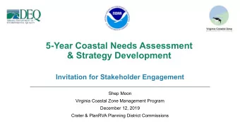 5-Year Coastal Needs Assessment  &amp; Strategy Development  Invitation for Stakeholder Engagement