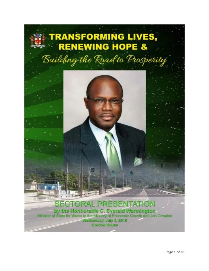 page 1 of 65 mr speaker i must first give thanks to the