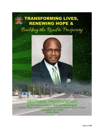 Page 1 of 65  Mr. Speaker, I must first give thanks to the one who sees all and  knows all, that