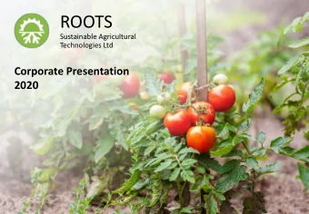 ROOTS  Sustainable Agricultural  Technologies Ltd  Corporate Presentation 20 20  Disclaimer