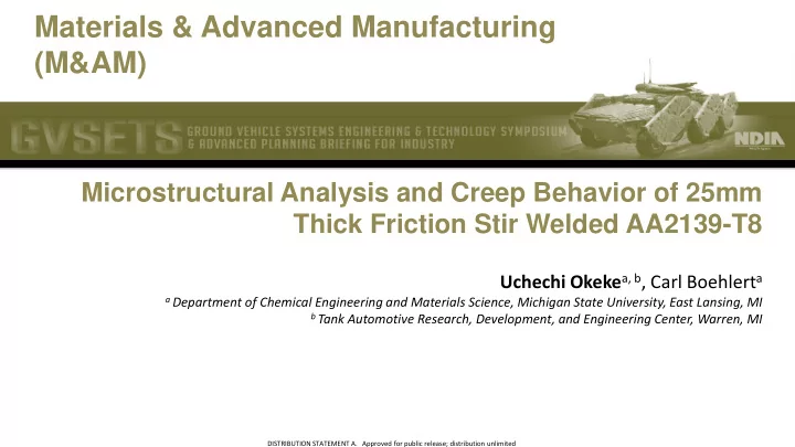 materials advanced manufacturing m am
