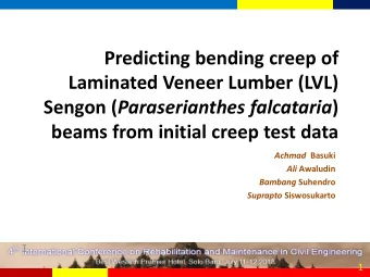 Predicting bending creep of  Laminated Veneer Lumber (LVL) Sengon ( Paraserianthes falcataria )