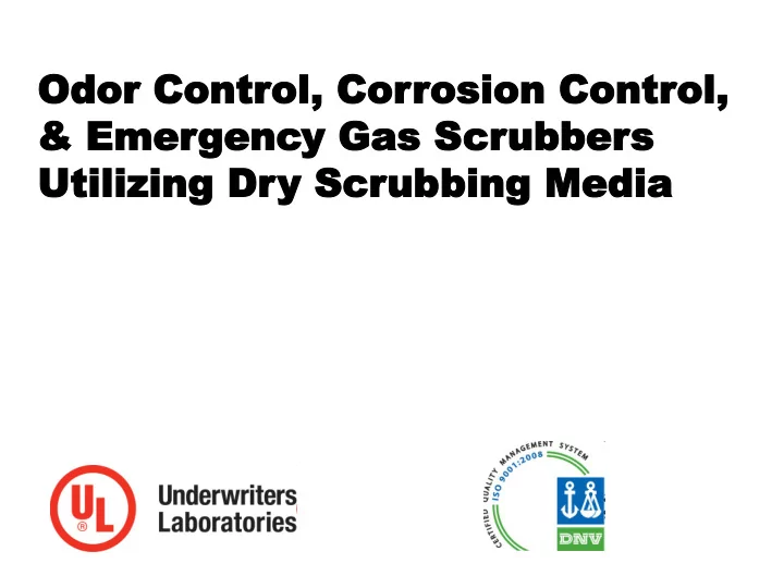 odor odor contr control ol cor corrosion contr osion