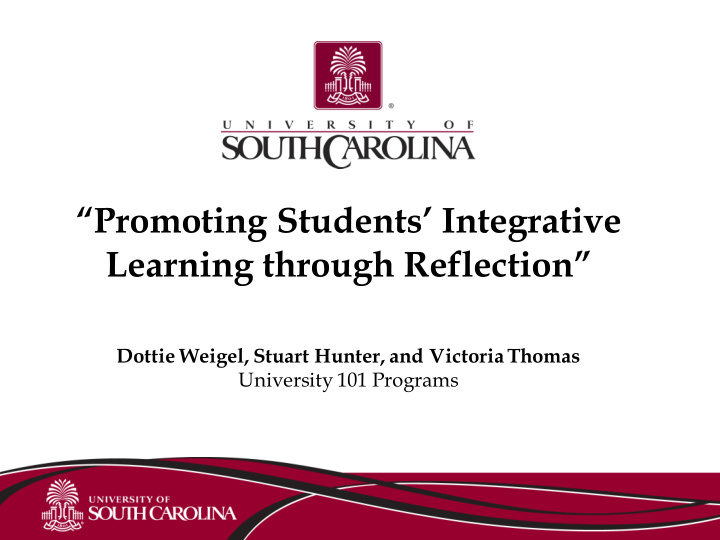 promoting students integrative learning through reflection