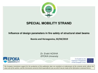 SPECIAL MOBILITY STRAND  Influence of design parameters in fire safety of structural steel beams