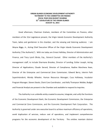 Good afternoon, Chairman Graham, members of the Committee on Finance, other  members of the 31st