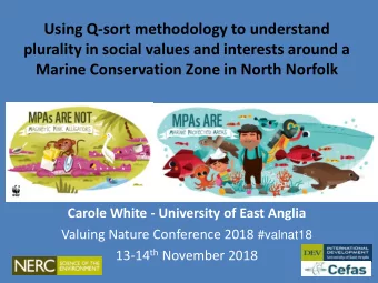 Using Q-sort methodology to understand  plurality in social values and interests around a  Marine