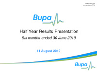 half year results presentation six months ended 30 june